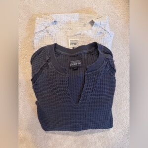 American Eagle waffle thermal tops. Bundle of 2